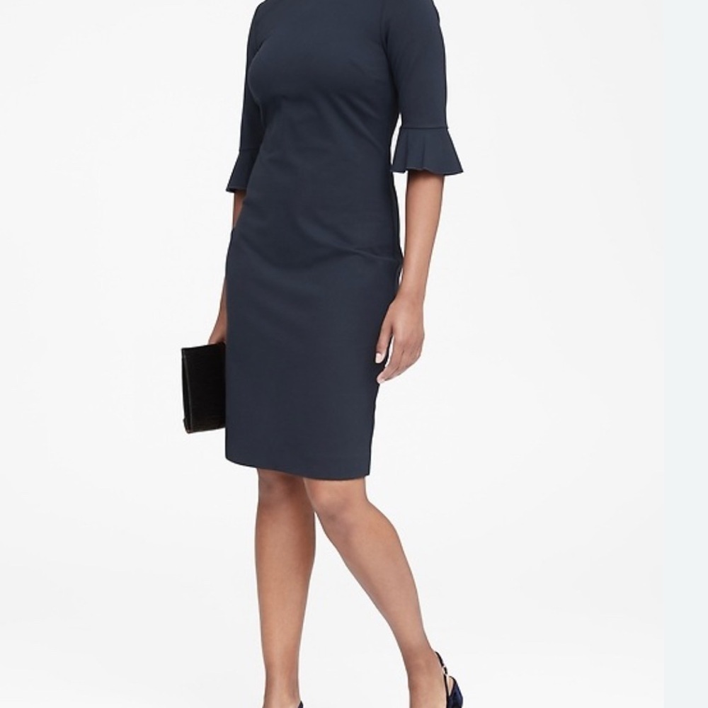 Banana Republic Dark Blue Long Sleeve Dress